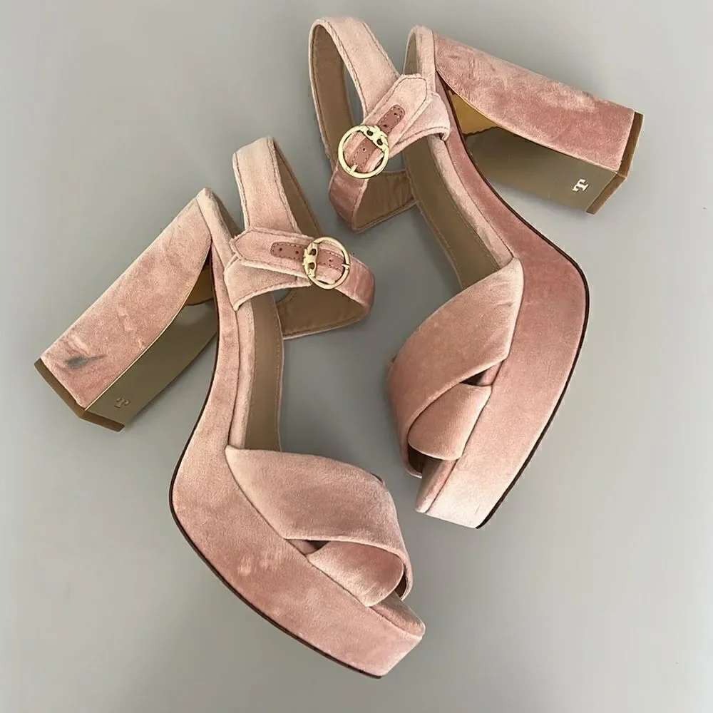 Tory Burch Loretta Velvet Platform Size 11